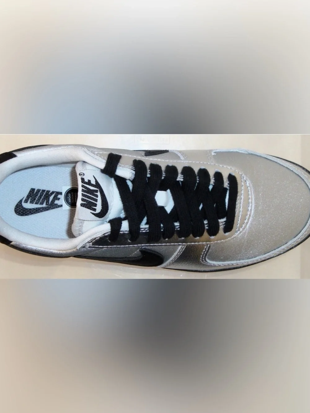 Nike Wmns Field General 82 'Metallic Silver Black' Women HQ7397-001 box no lid
